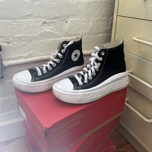 White and Black Chuck Taylor All Star Move Platform (womens size)